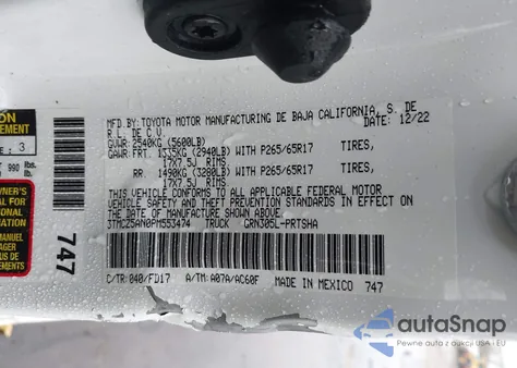 2023 Toyota Tacoma Trd Sport из США, поврежденный, VIN 3TMCZ5AN0PM553474